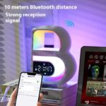 New B-Shaped Bluetooth Speaker Multifunctional Smart Music Rhythm Lighting Phone Wireless Charger TF Card AUX Input Standard Mode - Image 5
