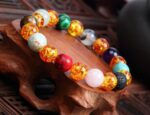 Handmade Black Lava Seven Chakra Healing Balance Beaded Bracelet - Image 2