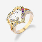Mother's Day Gift Hollow Heart English Letter Love Mom Rhinestone Butterfly Finger Ring Jewelry Gift - Image 5