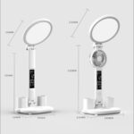 LED Clock Table Lamp USB Chargeable Dimmable Desk Lamp Plug-in LED Fan Light Foldable Eye Protection Reading Night Light - Image 4