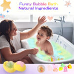 Glow-in-the-Dark Doll-Shaped Bath Bombs - Kids Bath Time Fun Set with Fizzing Bubble Foam