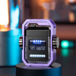 New Pulse Lighter Double Arc Outdoor Windproof Type-C Charging Electric Lighter Mechanical Alloy Rotary Gyroscope Decompression Tool - Image 6