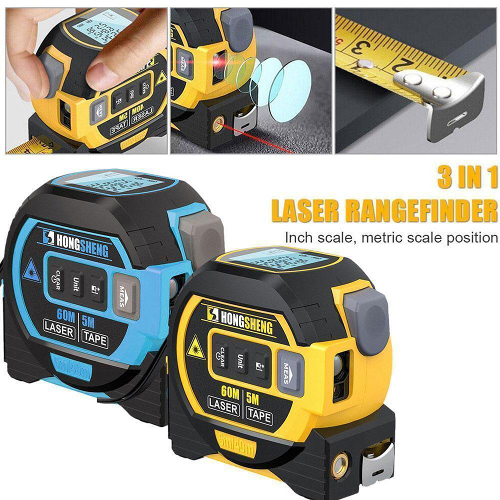 53b454fd-fa6e-4960-a3e5-73bb40731934.jpg 3 In 1 Laser Tape Measure Rangefinder 5m Tape Ruler Infrared High-precision Intelligent Electronic Ruler Building Distance Meter - Image 1