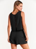 Women's Set Summer Sleeveless Tops And Drawstring Shorts Fashion Suit 2pcs - Image 5