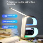 New B-Shaped Bluetooth Speaker Multifunctional Smart Music Rhythm Lighting Phone Wireless Charger TF Card AUX Input Standard Mode - Image 4