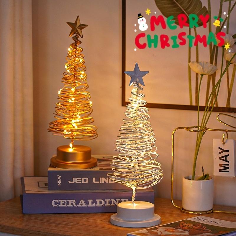 66664f25-f706-4a4f-9937-8909d41ecf68.jpg LED Christmas Tree Spiral Light Table Ornament Wrought Iron Xmas Tree Bedroom Desk Lamp Christmas Atmosphere Night Light Decor - Image 1