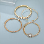 Fashion Jewelry 4 Pcs Crystal Bracelet Set Bohemian Design For Women Vintage Luxury Twisted Cuff Chains Armband Jewelry Accessories - Image 4