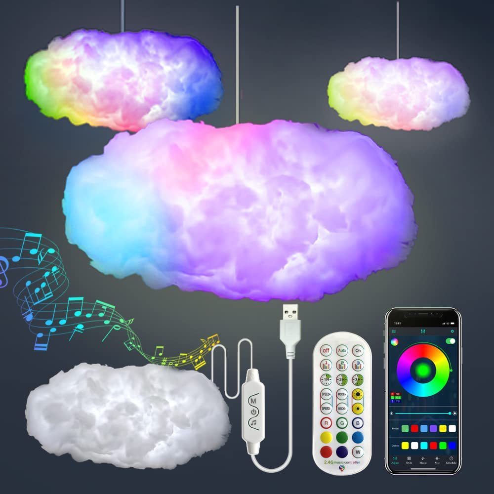 741e997b-aa25-4223-a315-d8fb6fe750f9.jpg USB Cloud Light APP Control Music Synchronization 3D RGBIC Ambient Light Lightning Simulation Clouds Bedroom Room Light - Image 1