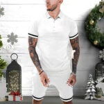 Mens Short Sets 2 Piece Outfits Polo Shirt Fashion Summer Tracksuits Casual Set Short Sleeve And Shorts Set For Men - Image 6