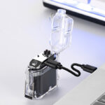 USB Lighter Windproof Double ArcLighter Cigarette Lighter Transparent Shell Waterproof Electronic Pulse Lighters - Image 5