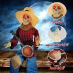 Halloween Luminous Skull Skeleton Decoration Guitarist Skeletons With Light Up Eye Horror Glowing Skeleton For Halloween Party Decor - Image 2