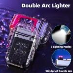 Transparent Shell Double Arc Lighter  Waterproof And Windproof Outdoor Lighter Lighting Multi-purpose Electronic Cigarette Lighter - Image 7
