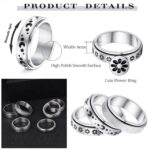 Stainless Steel Rotatable Spinner Ring Moon Stars Relieve Anxiety Rings - Image 3