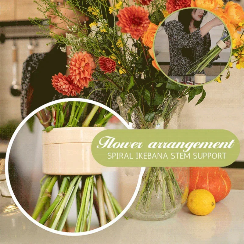 8a71cac8-1ebb-4027-8668-533038d6f54b.jpg DIY Vase Spiral Stem Bracket Flower Arrangement Tool Bouquet Floral Arranger Home Decor - Image 1