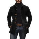 Men's Jacket Winter Stand Collar Button-up Coat Casual Blazer Outerwear Clothing - Image 7