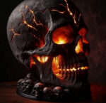 Halloween Lava Stone Skull Lamp Skull Desk Lamp With Spooky Led Light For Halloween Party Mantel Decoration Unique Room Accent - Image 3