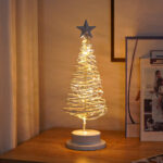 LED Christmas Tree Spiral Light Table Ornament Wrought Iron Xmas Tree Bedroom Desk Lamp Christmas Atmosphere Night Light Decor - Image 2