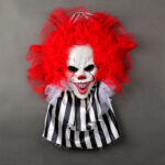 Halloween Horror Clown Wreath Door Hanging Wreath Decoration Wall Hanging Clown Ghost Festival Halloween Party Supplies Home Decor - Image 2