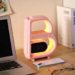 New B-Shaped Bluetooth Speaker Multifunctional Smart Music Rhythm Lighting Phone Wireless Charger TF Card AUX Input Standard Mode - Image 3