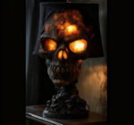 Halloween Lava Stone Skull Lamp Skull Desk Lamp With Spooky Led Light For Halloween Party Mantel Decoration Unique Room Accent - Image 2