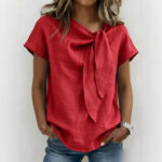 Women's Summer Short Sleeve Casual T-Shirt - Cotton Blend Lightweight Everyday Top For Daily Wear - Image 6