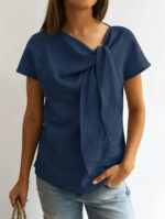 Women's Summer Short Sleeve Casual T-Shirt - Cotton Blend Lightweight Everyday Top For Daily Wear - Image 4