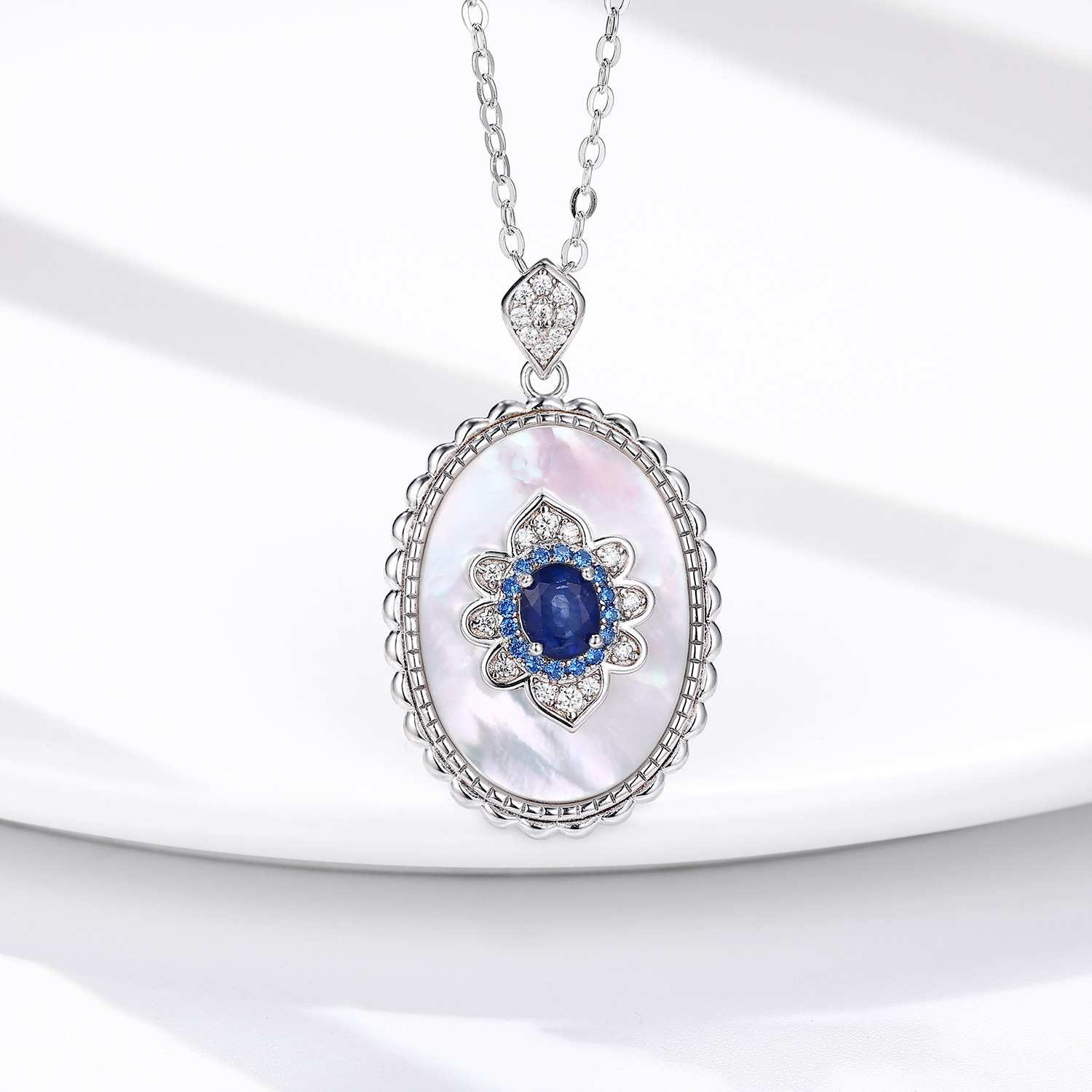 c05ebf92-6926-4688-a3bd-d2694da24e82.jpg Sapphire Diamond Pendant 925 Sterling Silver Party Wedding Pendants Chain Necklace For Women Charm Jewelry - Image 1