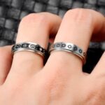 Stainless Steel Rotatable Spinner Ring Moon Stars Relieve Anxiety Rings - Image 5