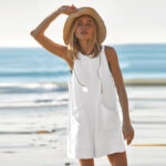 Solid Color Loose Jumpsuit With Pockets Fashion Summer Straight Cargo Shorts Overall Pants Beach Womens Clothing - Image 7