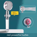 Shower Head Water Saving Flow 360 Degrees Rotating With Small Fan ABS Rain High Pressure Spray Nozzle Bathroom Accessories - Image 3