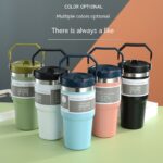 Portable Car Cup Stainless Steel Cup Travel Sports Water Bottle With Handle Cover Coffee Tumbler Cup - Image 4