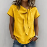 Women's Summer Short Sleeve Casual T-Shirt - Cotton Blend Lightweight Everyday Top For Daily Wear - Image 5
