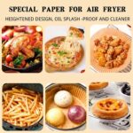 Air Fryer Paper Food Disposable Paper Liner Airfryer Kitchen Cookers Oil-proof Barbecue Plate Steamer Fryer Baking Accessories - Image 6